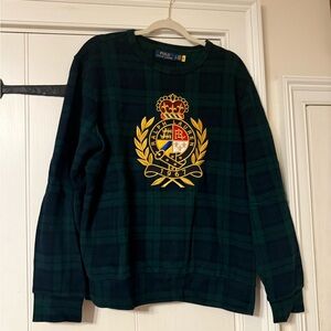 Polo Ralph Lauren Green Plaid Crewneck Sweatshirt